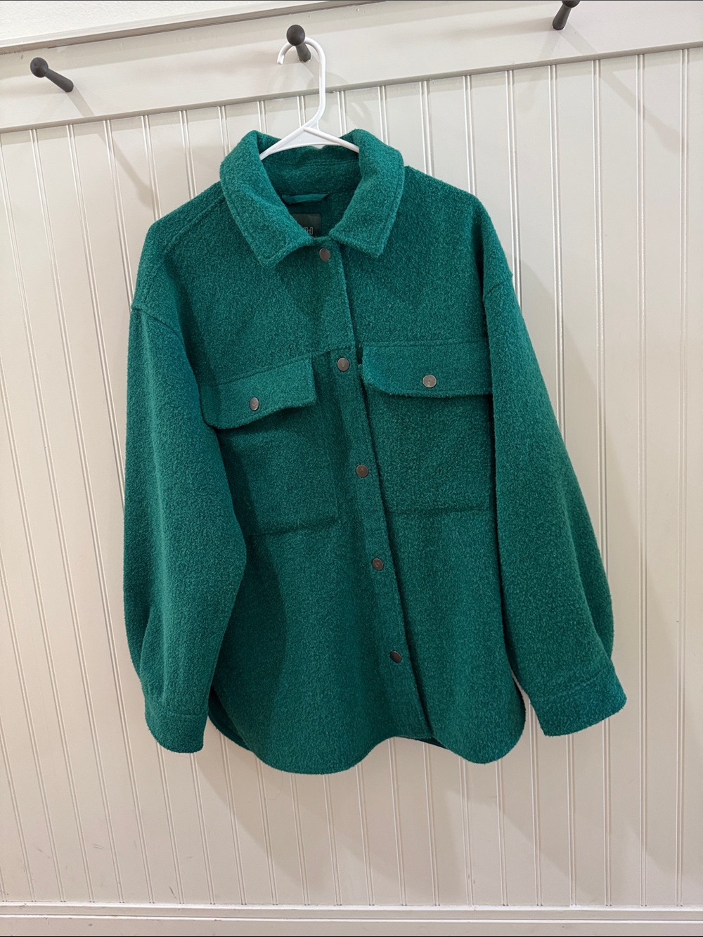 wild fable Emerald Green Bouclé Utility Jacket medium shacket flannel